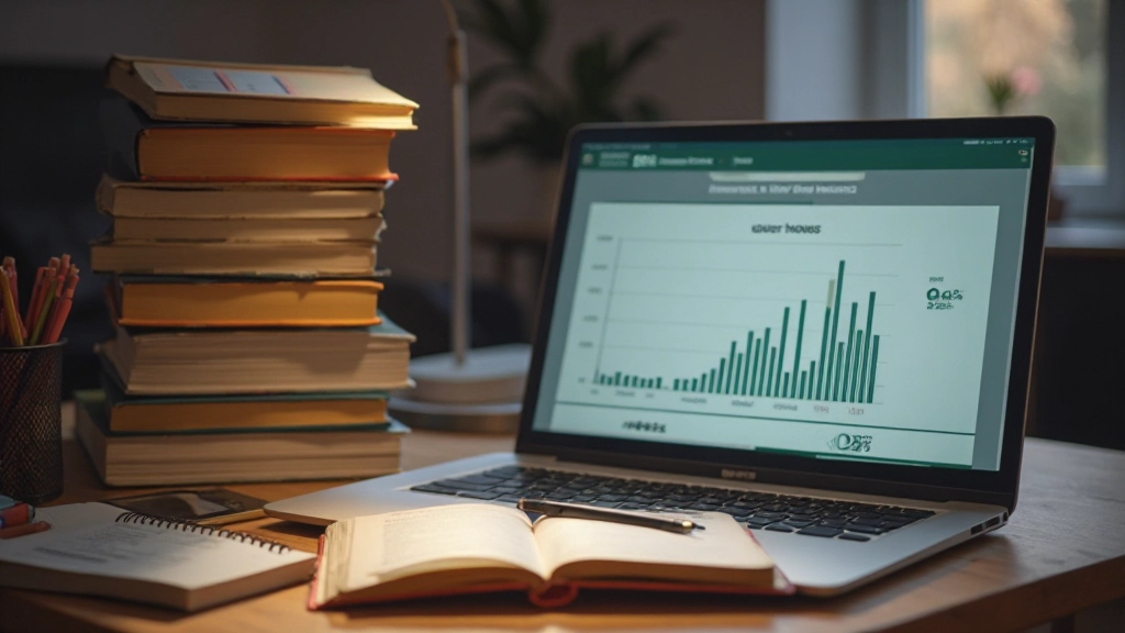 Kobieta przegląda materiały edukacyjne o inwestycjach przy biurku z notatkami finansowymi